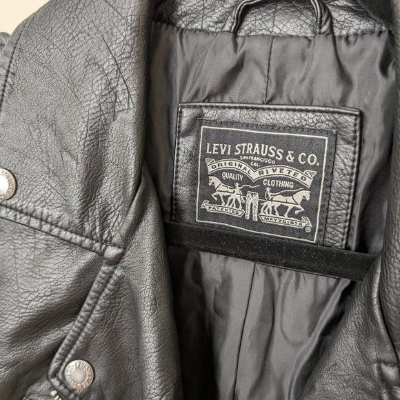 Women's Levi's Faux Leather Moto Jacket, Black, Size X-Large - Picture 2 of 6